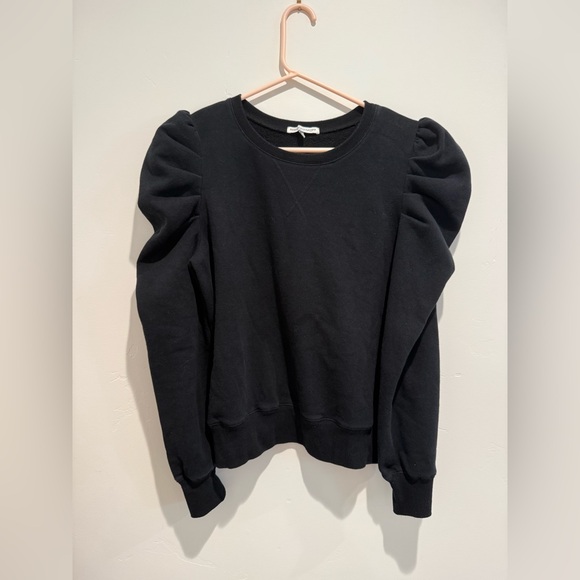 Rebecca Minkoff Janine black Sweatshirt ruffle sleeve size medium - Picture 4 of 7